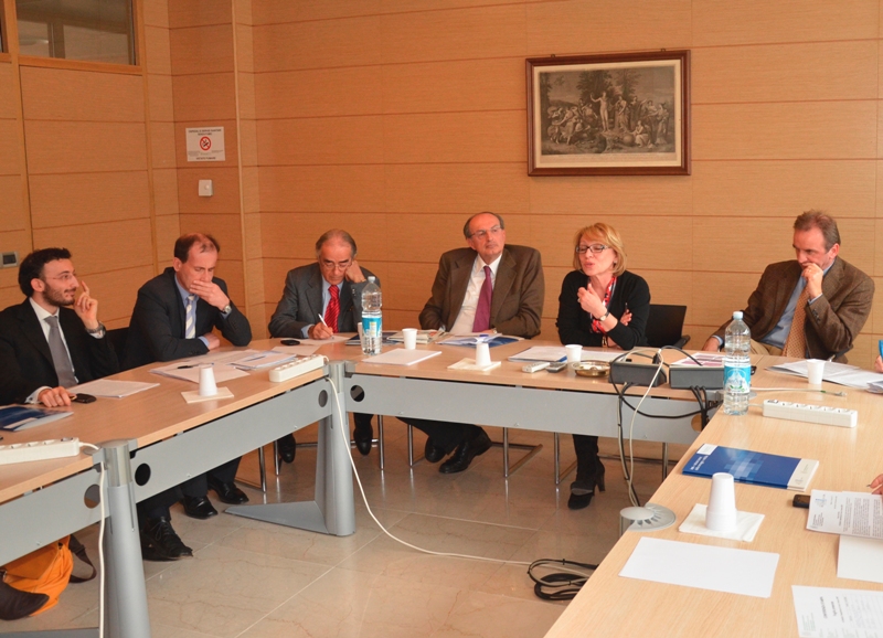 Foto relatori conferenza stampa presentazione nuova oncoematologia IRST a Cesena